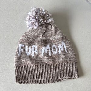 Fur Mom Kids Pom Beanie - Beige